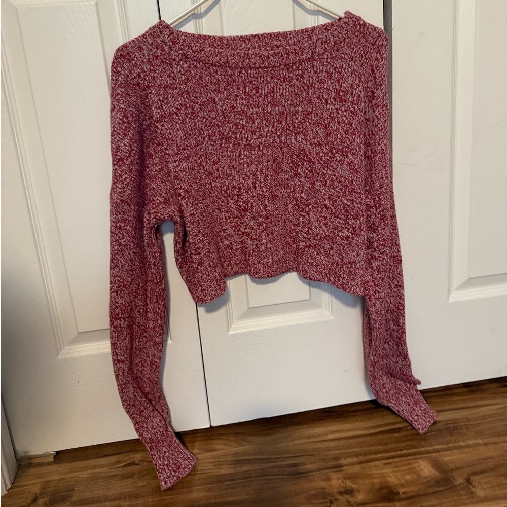 La Hearts Marled Red Cardigan